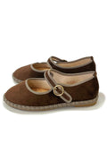Zapatos Mary Jane Marrones de Gamuza con Hebilla Vintage N5812-7-MARRON