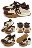 Zapatillas Casual Retro para Mujer con Suela Antideslizante y Diseño Combinado CC235