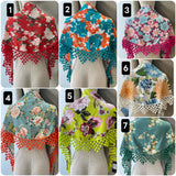 Mantón Rocío con Flecos madroño – Chal Floral Español tk-26-M