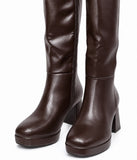 Botas Altas de Mujer con Plataforma y Tacón Ancho – Caña Alta y Cremallera Lateral 186MB