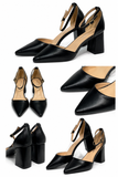 Zapatos de tacón con punta fina y pulsera al tobillo 8338