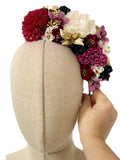 Corona de Flores Flamenca Hecha a Mano con Flores de Tela TK-26-f17