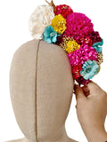 Corona de Flores Flamenca Hecha a Mano con Flores de Tela TK-26-f17
