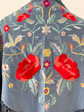 L01-270032 MANTONCILLO BORDADO FLAMENCO AZUL VAQUERO - FELIZ SHOPPING 