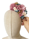 Corona de Flore Flamenca para nina Hecha a Mano con Flores de Tela TK-26-f14 - FELIZ SHOPPING 