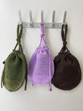 Bolso bombonera de croché calado-Bolso de mano y hombro para feria BO899