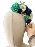 Corona de Flore Flamenca para nina Hecha a Mano con Flores de Tela TK-26-f14 - FELIZ SHOPPING 