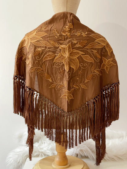 LM2 MANTONCILLO BORDARO DE SEDA CAFE MANT9599