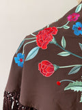 MANTON FLAMENCO BORDADO MEDIANA PARA ADULTOS Y NIÑAS - 27006 CAFE