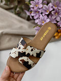Sandalias Planas Mujer Diseño H con Textura MT16
