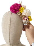 Corona de Flore Flamenca para nina Hecha a Mano con Flores de Tela TK-26-f14 - FELIZ SHOPPING 