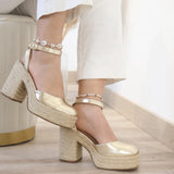 Esparto de Tacón Grueso con Plataforma de Yute 6106