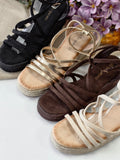 Sandalias Mujer de Plataforma Espadrilles con Suela de Yute 6016 - FELIZ SHOPPING 
