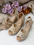 Sandalias de Cuña Mujer Estilo Esparto 5A014