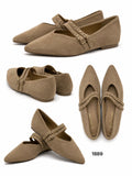 Bailarina de mujer estilo vintage con tachuelas -Zapato plano tipo Mary Jane
