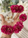 Conjunto Flamenco de Flores – Pendientes y Peineta - FELIZ SHOPPING 