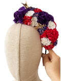 Corona de Flores Flamenca Hecha a Mano con Flores de Tela TK-26-f17