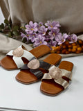 Sandalias Mujer Planas con Adorno Metálico Redondo MT12-68