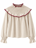 Blusa de Mujer con Volantes y Cuello Fruncido 8471