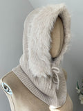 Pasamontañas de Punto para Mujer con Pelo Suave-Gorro y Cuello 2 en 1 -Cálido y Cómodo para Invierno go1499