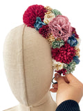Corona de Flores Flamenca Hecha a Mano con Flores de Tela TK-26-f17