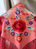 LM MANTONCILLO BORADO FLORE ROJO-CORAL 23 - FELIZ SHOPPING 