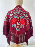Mantón Flamenco Bordado con Flecos -Mantoncillo de Flamenca -Varios Colores 270032 Tk26