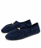 Bailarinas Mujer Elegantes con Adorno Dorado, Zapatos Planos Cómodos, Ligeros y Flexibles 6602b