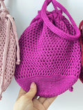 Bolso bombonera de croché calado-Bolso de mano y hombro para feria BO899 - FELIZ SHOPPING 