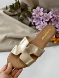 Sandalias Planas Mujer Diseño H con Textura MT16