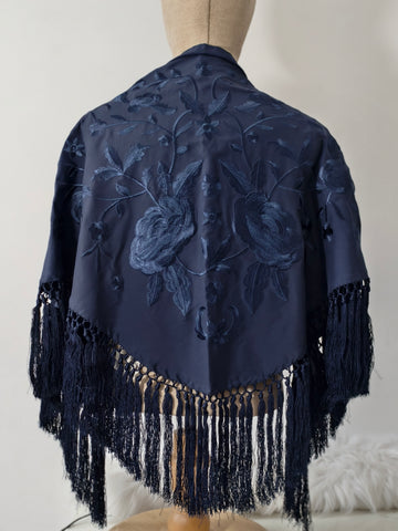 M01-270034 MANTONCILLO BORDADO  AZUL MARRINO MANT6999