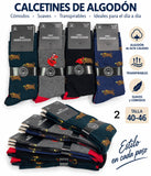 Calcetines de Algodón para Hombre 40–46 (12 pares )Diseños Divertidos y Variados