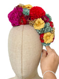 Corona de Flores Flamenca Hecha a Mano con Flores de Tela TK-26-f17