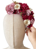 Corona de Flores Flamenca Hecha a Mano con Flores de Tela TK-26-f17