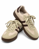 Zapatillas Casual Retro Combinadas de Mujer -Efecto Ante -Suela de Goma CC268