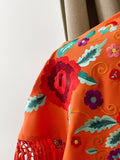 LM MANTONCILLO BORADO FLORE ROJO-NARAJA 24 - FELIZ SHOPPING 