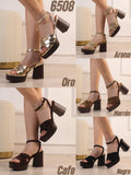 Sandalias de Tacón Ancho con Plataforma-Cómodas y Elegantes 6508