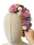 Corona de Flores Flamenca Hecha a Mano con Flores de Tela TK-26-f17
