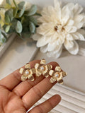 Broche y Peineta Dorada con Flor y Perla-Accesorio Flamenco BRO499