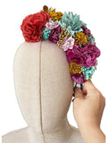 Corona de Flores Flamenca Hecha a Mano con Flores de Tela TK-26-f17