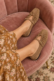 Bailarinas Mujer Estilo Mary Jane de Antelina con Hebilla Dorada -Zapatos Planos Elegantes con Fruncido -4 Colores P154