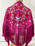 Mantón Flamenco Bordado con Flecos -Mantoncillo de Flamenca -Varios Colores Tk26
