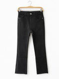 Jeans cropped de tiro alto y pierna acampanada-Varios colores 3873