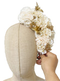 Corona de Flores Flamenca Hecha a Mano con Flores de Tela TK-26-f17
