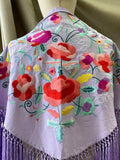 Mantón Flamenco Bordado con Flecos -Mantoncillo de Flamenca -Varios Colores Tk 270039 - FELIZ SHOPPING 