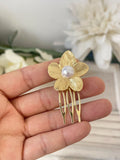 PEINETA Y BROCHE ORO FLAMENCA FLORES BRO399 - FELIZ SHOPPING 