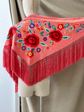 LM MANTONCILLO BORADO FLORE ROJO-CORAL 23 - FELIZ SHOPPING 