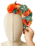 Corona de Flores Flamenca Hecha a Mano con Flores de Tela TK-26-f17