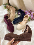 Esparto de cuña de esparto para mujer -Cómodos y elegantes 6006 - FELIZ SHOPPING 