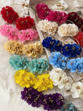Pendientes de aro con flores-Hechos a mano-Elegantes y modernos pen899 tk-26 - FELIZ SHOPPING 